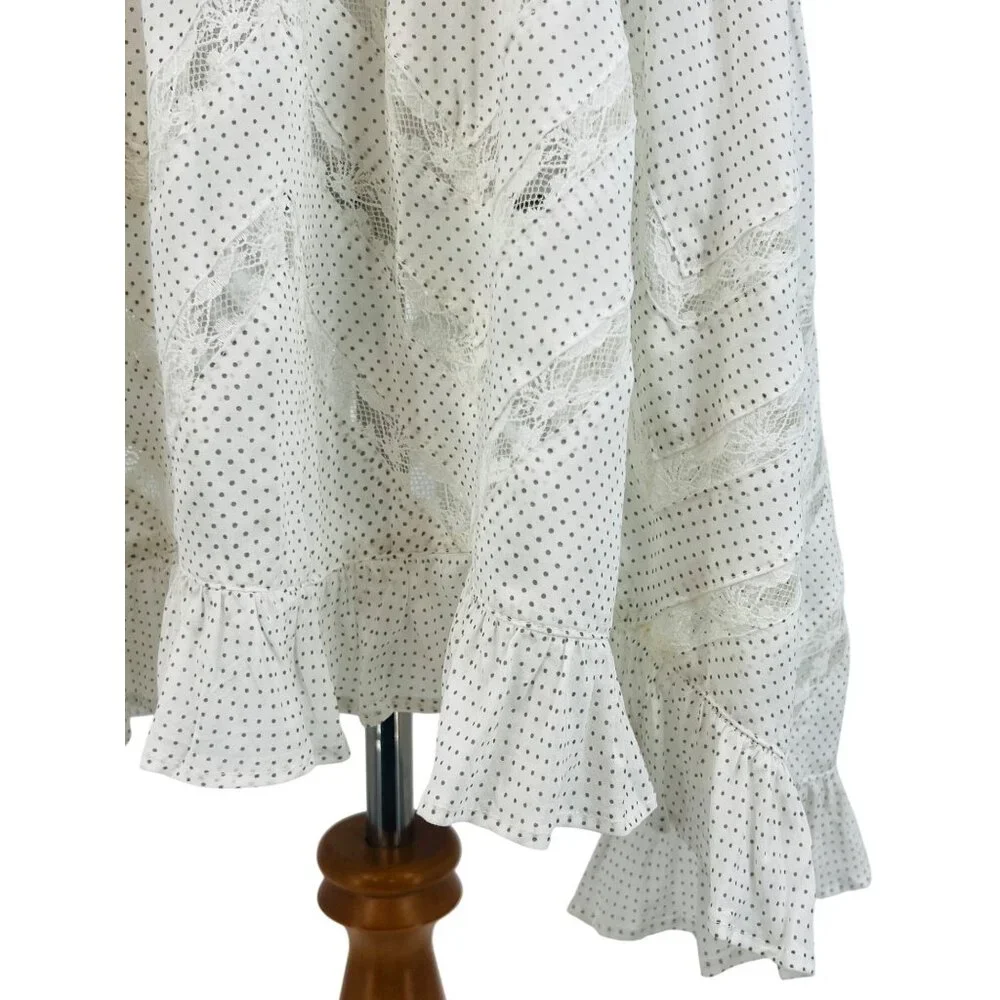 Free People White Voile & Lace Trapeze Slip Dress | Boho Cottagecore Grunge M - Picture 5 of 16